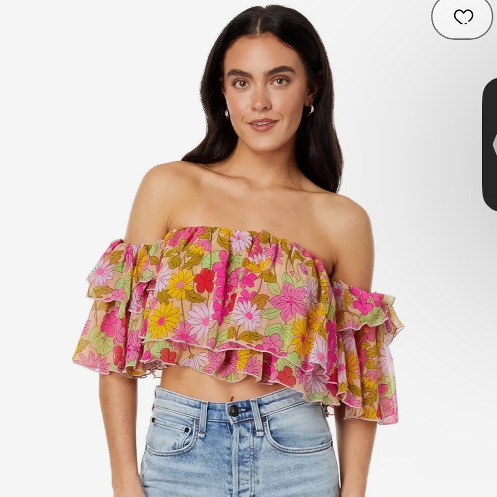 SHOW ME YOUR MUMU Rossella Ruffle Top in Carnaby Floral- XL